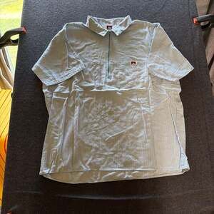 Vintage Ben Davis Short Sleeve Hickory Stripe 1/2 Zip Work Shirt Made in USA XL